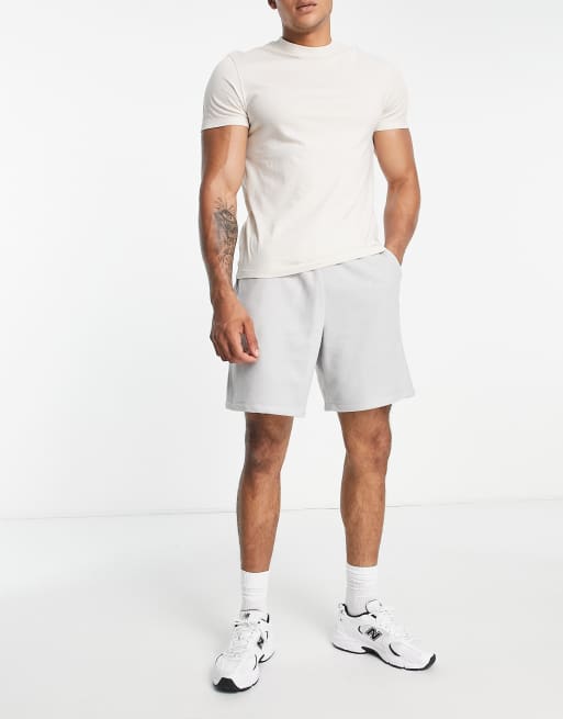 ASOS Design Oversized Jersey Shorts in Gray marl-Grey