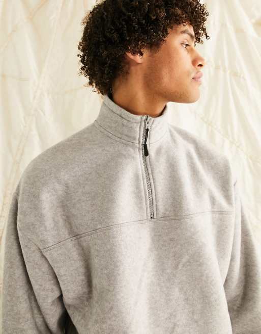 ASOS DESIGN fleece jacket with half zip