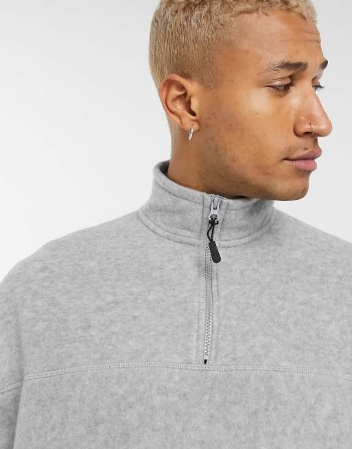 LLOYD - Fleece Half-Zip Pullover - Pearl/Grey Felt/Anthracite – alterior