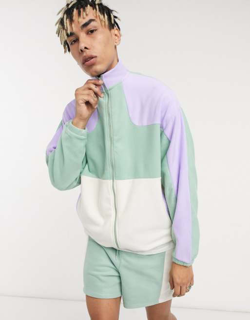 Pastel color block windbreaker outlet