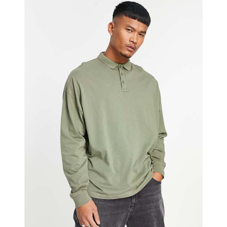 Oversized polo long clearance sleeve