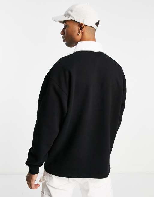 Asos design sweatshirt with polo sale neck