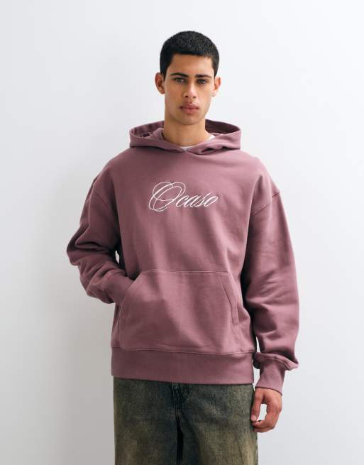 ASOS DESIGN oversized polo notch sweatshirt with cinch hem and print in grey - CHARCOAL, 5 of 5