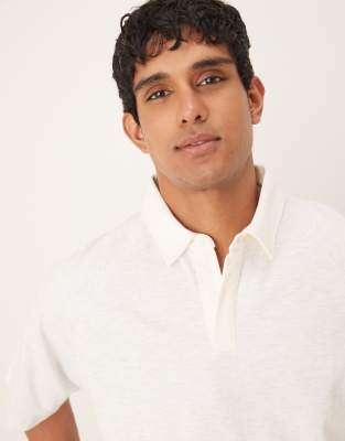 Asos Design Oversized Polo Shirt With Contrast Collar In Neutral