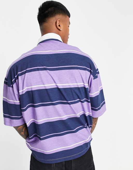 Purple striped hot sale polo shirt