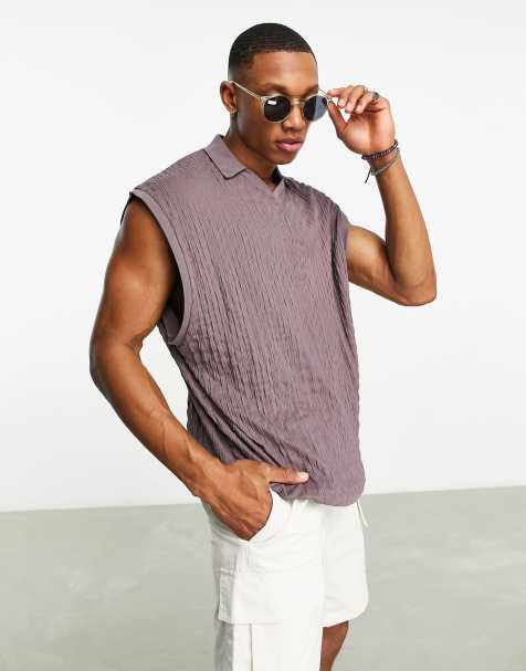 Tank Top - Brown Rib Knit