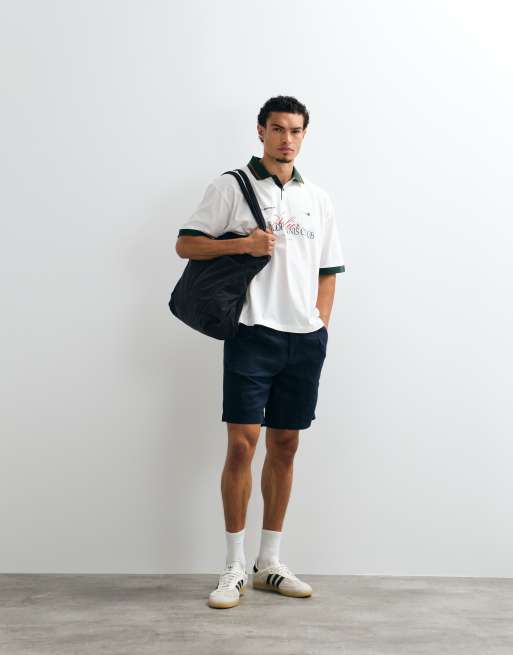 ASOS DESIGN oversized polo with Dunlop Tennis in Off white, 3 of 5