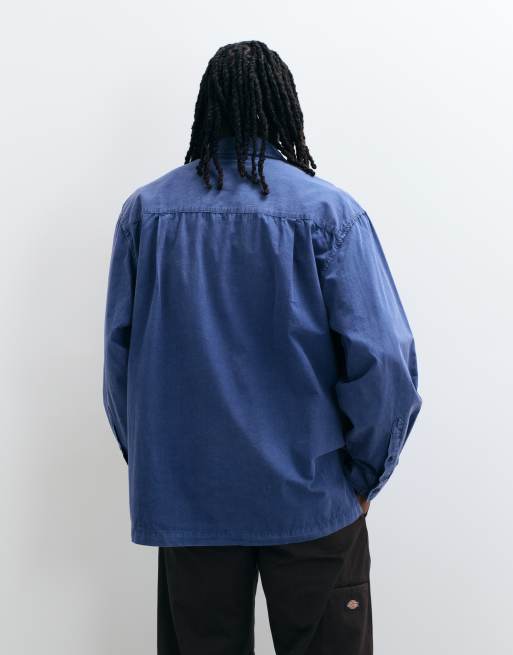 ASOS DESIGN oversized poplin overhemd met wassing in blauw, 5 van 5