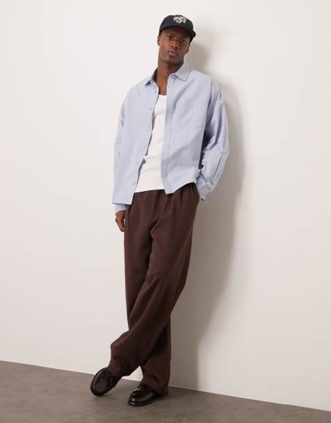 ASOS DESIGN oversized poplin shirt in blue - view 1
