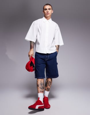 Asos Design Oversized Poplin Shirt In White