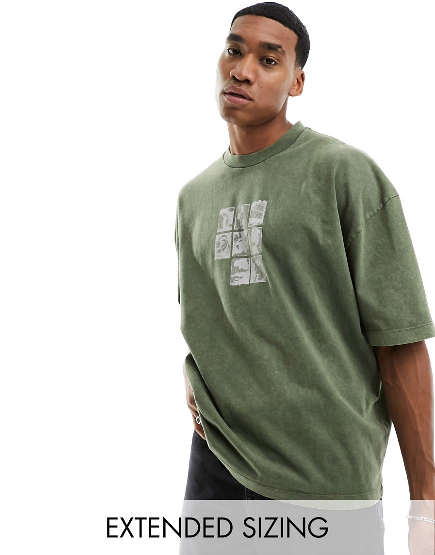 ASOS DESIGN oversized premium t-shirt in washed green