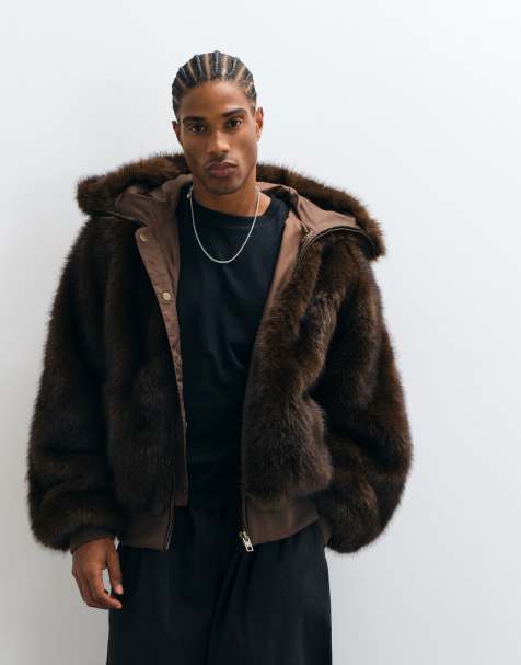 ASOS DESIGN oversized puffer in borg - view 1