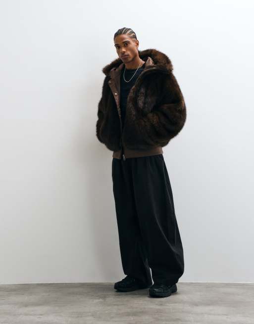 ASOS DESIGN oversized puffer in borg, 2 of 5