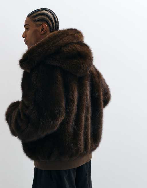 ASOS DESIGN oversized puffer in borg, 3 of 5