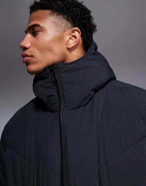 ASOS DESIGN oversized puffer jacket in black