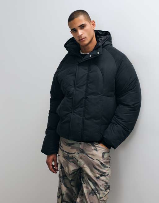 ASOS DESIGN oversized puffer jacket in black, 4 of 5