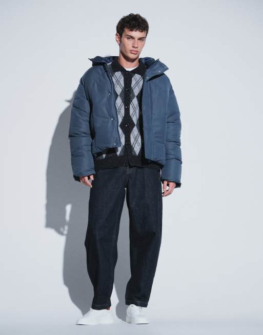ASOS DESIGN oversized puffer jacket in blue, 2 of 6