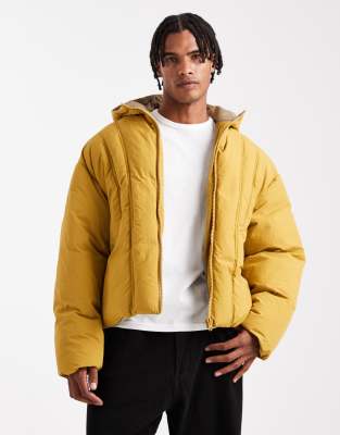 Asos Design Oversized Puffer Jacket In Yellow