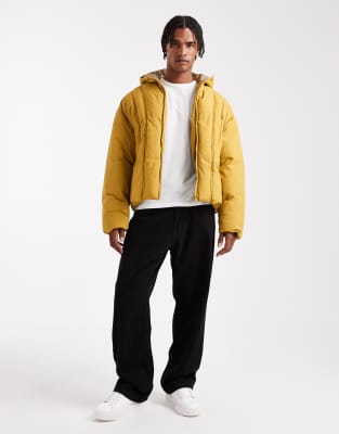 Asos Design Oversized Puffer Jacket In Yellow