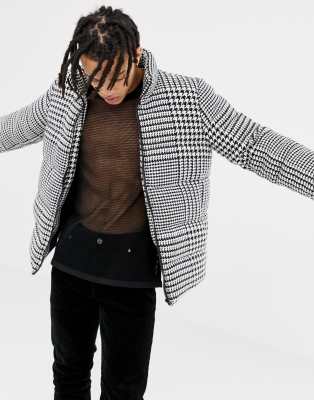 houndstooth puffer jacket