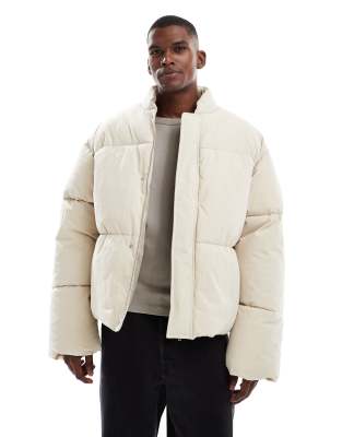 Asos Design Oversized Puffer Jacket In White