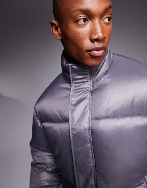 ASOS Design Oversized Puffer Jacket in Gray