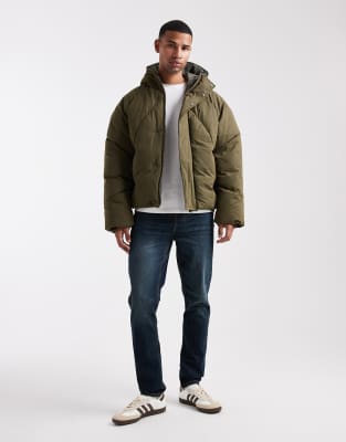Asos Design Oversized Puffer Jacket In Green