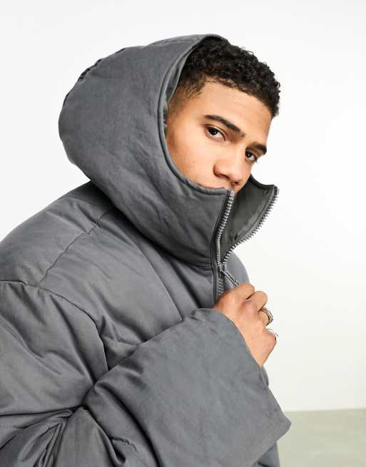 Grey oversized 2025 puffer jacket