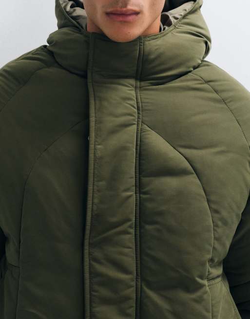 ASOS DESIGN oversized puffer jacket in mid green, 5 of 5