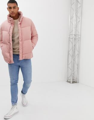 pink puffer jacket asos