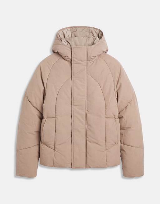 ASOS DESIGN oversized puffer jacket in taupe, 6 of 9
