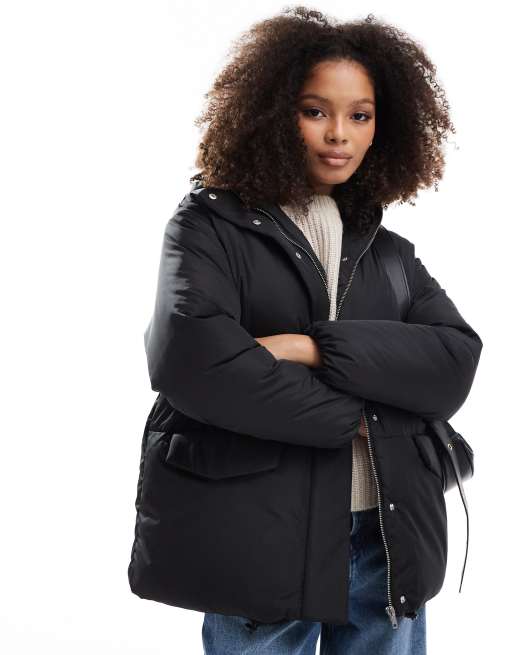 Asos black coat womens best sale