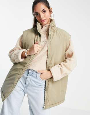 asos sleeveless puffer jacket