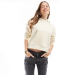 [ASOS DESIGN] ASOS DESIGN oversized pull over hoodie with blanket stitch in ecru-White S Cream