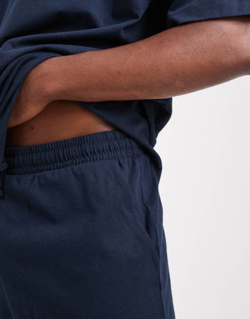 ASOS DESIGN oversized pyjama set in navy, 2 of 4