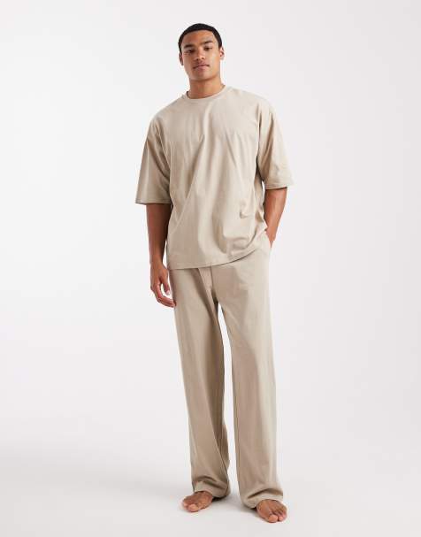 ASOS DESIGN oversized pyjamas set in stone - view 1