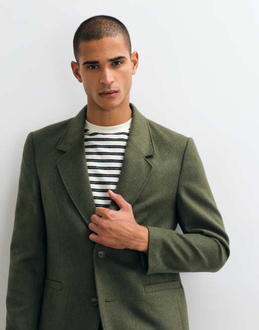 ASOS DESIGN oversized raglan colbert van zware stof in olijfgroen, 5 van 5