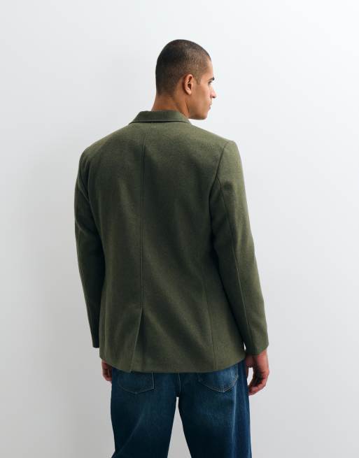 ASOS DESIGN oversized raglan kraftig habitjakke i olivengrøn, 4 af 5