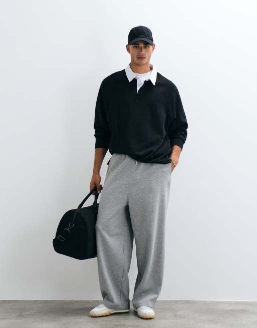 ASOS DESIGN oversized raglan rugby in washed black, 2 of 5