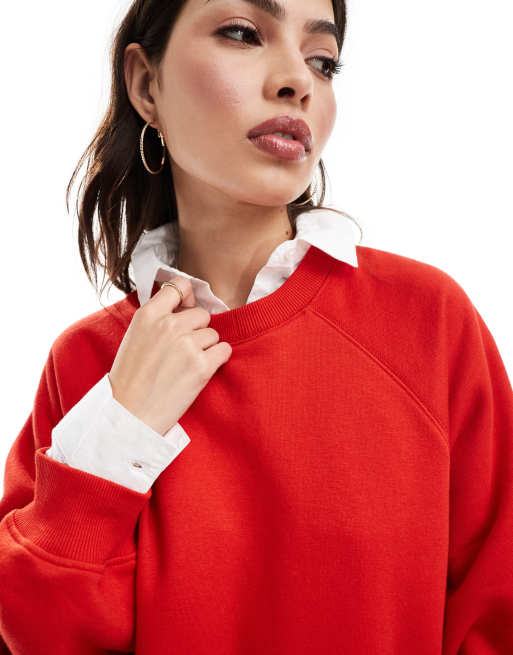 Red sweatshirt asos online