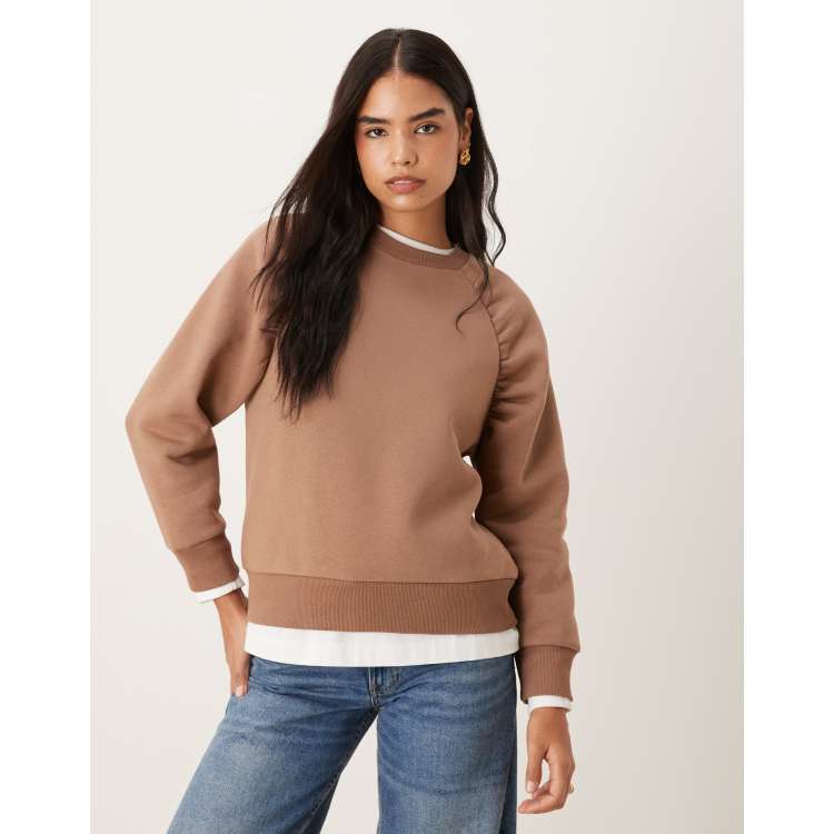 ASOS DESIGN oversized raglan sweatshirt with ruched detail