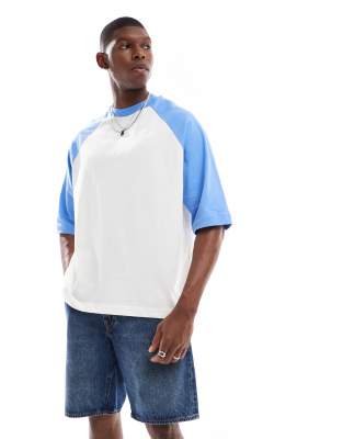Asos Design Oversized Raglan T-shirt In White