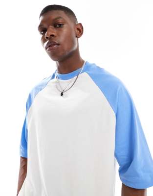 Asos Design Oversized Raglan T-shirt In White