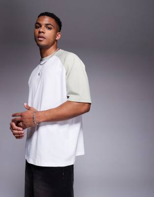 Asos Design Oversized Raglan T-shirt In Gray