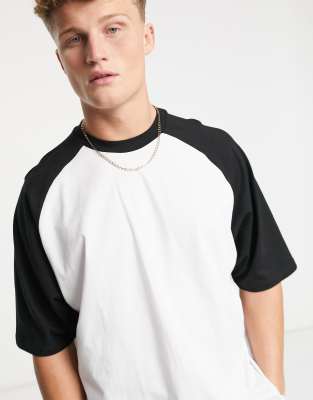 black and white raglan tee