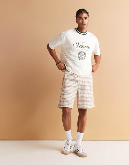 ASOS DESIGN - Oversized råhvid T-shirt med firkantet pasform og grafisk print, 3 af 4