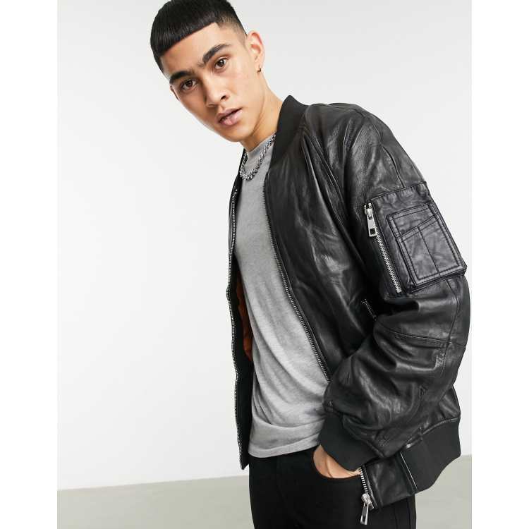 Leather Bomber Jackets For Men - Buy Genuine Leather Bomber Jacket