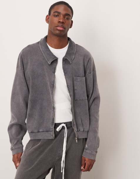 ASOS DESIGN - Oversized recht colbert met geribbelde textuur in zwart met wassing - view 1