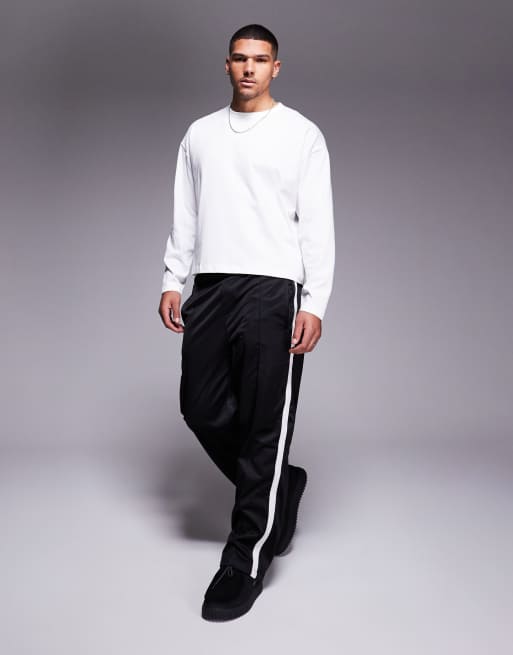 ASOS DESIGN - Oversized recht T-shirt met lange mouwen van zware stof in wit    , 2 van 4