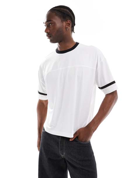 ASOS DESIGN - Oversized recht T-shirt met sportief gevoel in wit - view 1